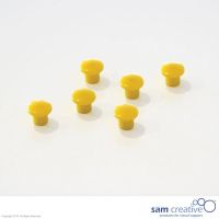 Whiteboard magnet 10mm round yellow (set 6)