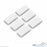 Whiteboard magnet 12x24mm rectangle white (set 6)