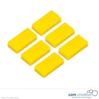 Whiteboard magnet 12x24mm rectangle yellow (set 6)