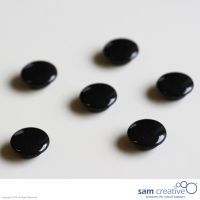 Glassboard magnet 20mm round black (set 6)