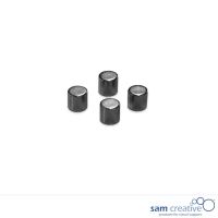 Glassboard magnet 10mm cylinder black (set 4 pcs)