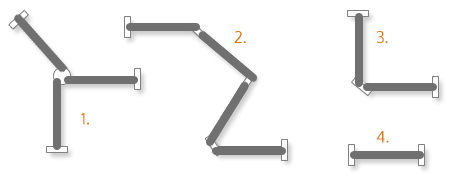 Positioning options of a SAM Creative partition wall